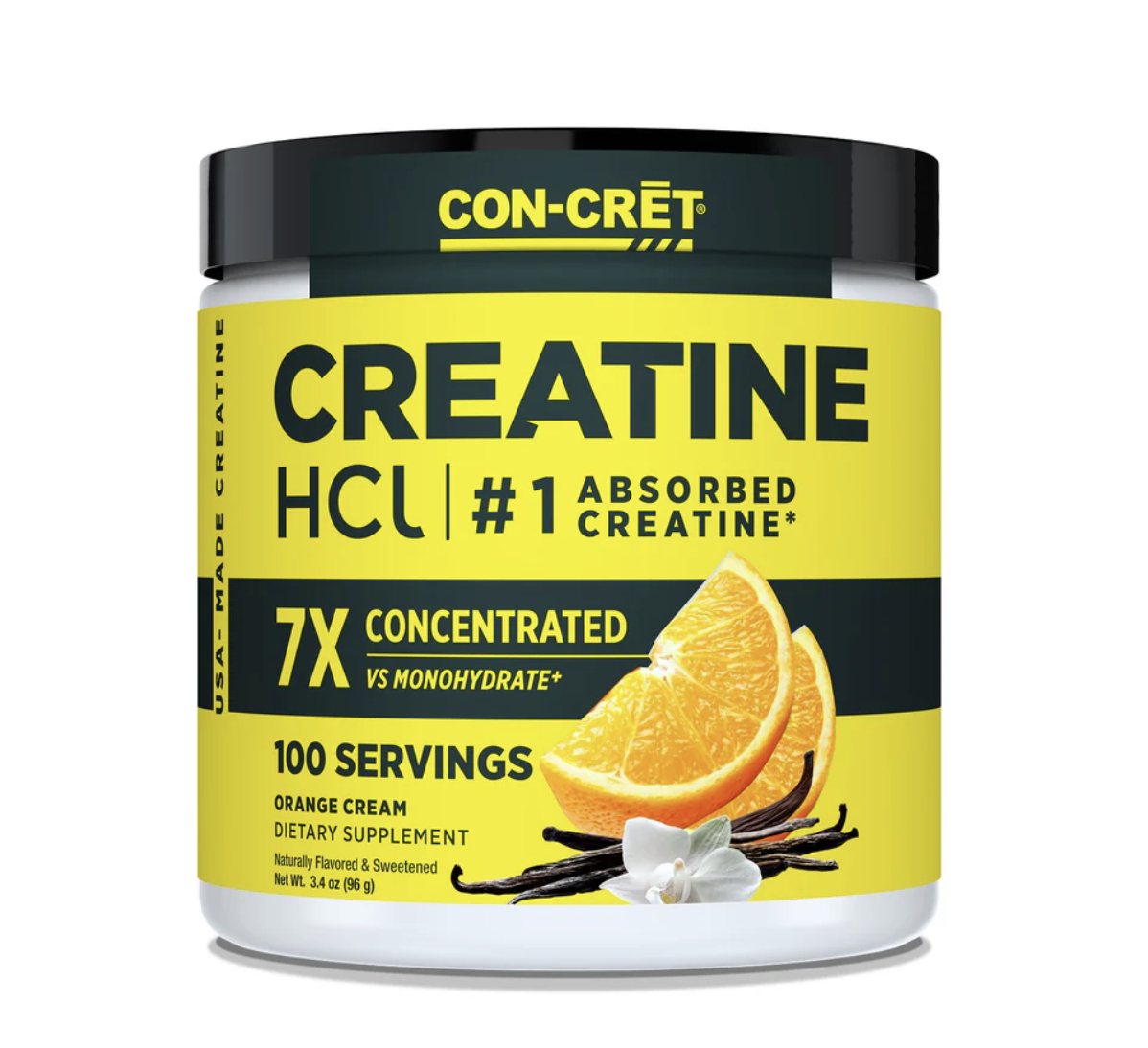 CON-CRET Creatine HCl Powder: Orange Cream