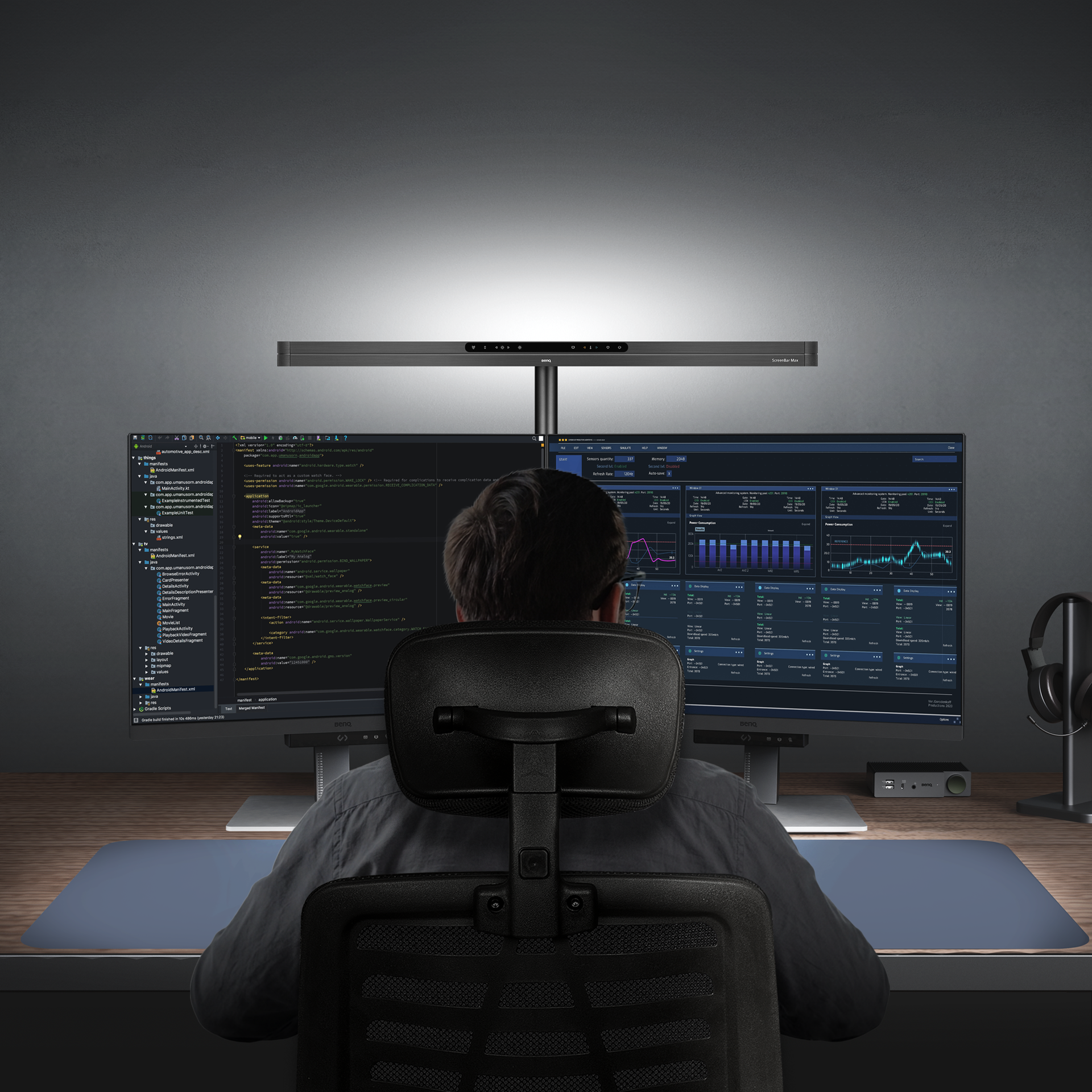 BenQ ScreenBar Max: Monitor Light Bar for Dual-Monitor Setups