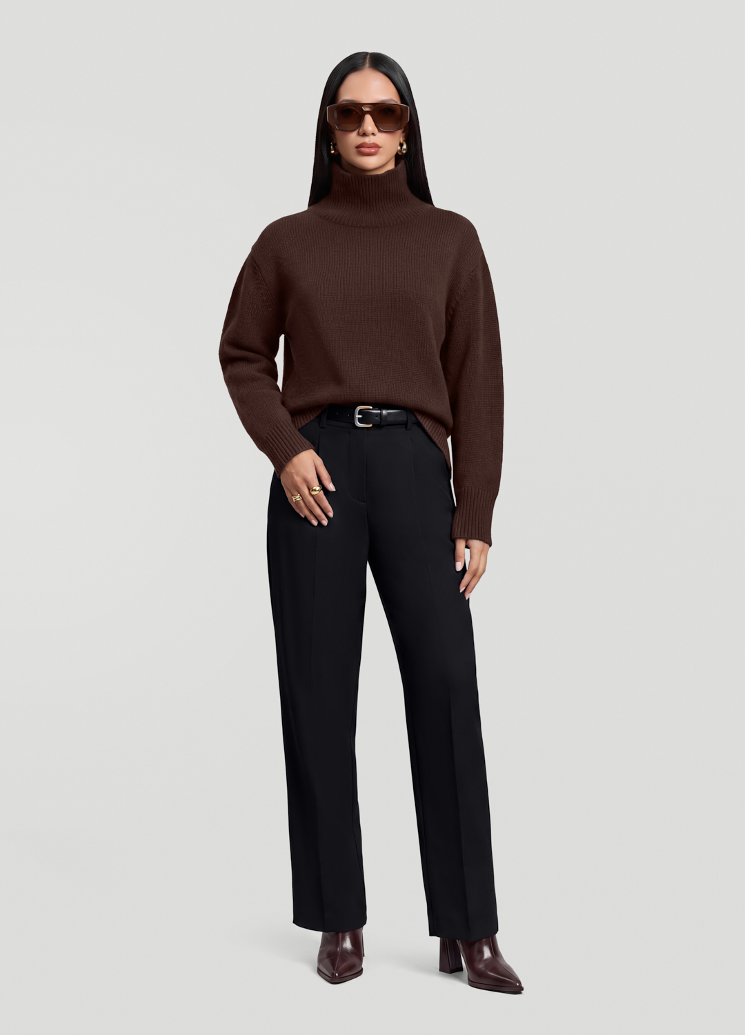 Oversized Wool Turtleneck Sweater