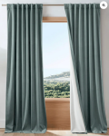 TheHues Classic 4 Layers Velvet Heavyweight Soundproof Thermal 100% Blackout Custom Curtain