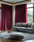 TheHues Quinn 4 Layers OEKO Heavyweight Soundproof Thermal 100% Blackout Velvet Custom Curtain