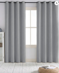 TheHues Sally 4 Layers 100% Blackout Soundproof Linen Blend Custom Curtain