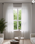 TheHues Yarn Linen Look Sheer Custom Curtain