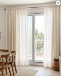 TheHues Yarn Linen Look Sheer Custom Curtain