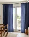 TheHues Yarn Linen Look Sheer Custom Curtain