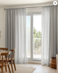 TheHues Yarn Linen Look Sheer Custom Curtain