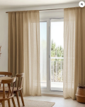 TheHues Yarn Linen Look Sheer Custom Curtain