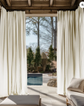 TheHues Noah Linen Look Lightweight Waterproof Custom Outdoor Curtain