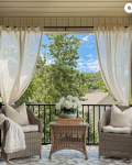 TheHues Noah Linen Look Lightweight Waterproof Custom Outdoor Curtain