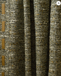 TheHues Juliette Wool Blend Textured Custom Curtain with Trim