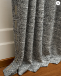 TheHues Juliette Wool Blend Textured Custom Curtain with Trim