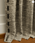 TheHues Juliette Wool Blend Textured Custom Curtain with Trim