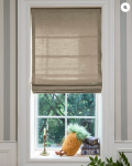 TheHues Cassie Flat Fold Linen Blend Cordless Custom Roman Shade