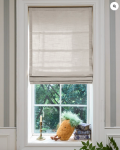 TheHues Cassie Flat Fold Linen Blend Cordless Custom Roman Shade
