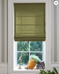 TheHues Cassie Flat Fold Linen Blend Cordless Custom Roman Shade