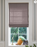 TheHues Cassie Flat Fold Linen Blend Cordless Custom Roman Shade