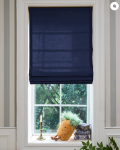 TheHues Cassie Flat Fold Linen Blend Cordless Custom Roman Shade