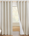 NICETOWN Nova 100% Blackout Linen Custom Curtains - Single Panel