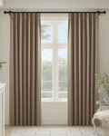 NICETOWN Valentina Natural Blackout Faux Linen Custom Curtains - Single Panel