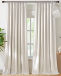 NICETOWN Nightfall Linen Blackout Pinch Pleat Ready Made Curtains – Pair