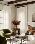 NICETOWN Nightfall Linen Blackout Pinch Pleat Ready Made Curtains – Pair