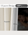 NICETOWN Nightfall Linen Blackout Pinch Pleat Ready Made Curtains – Pair