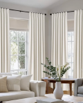 NICETOWN Nightfall Linen Blackout Pinch Pleat Ready Made Curtains – Pair